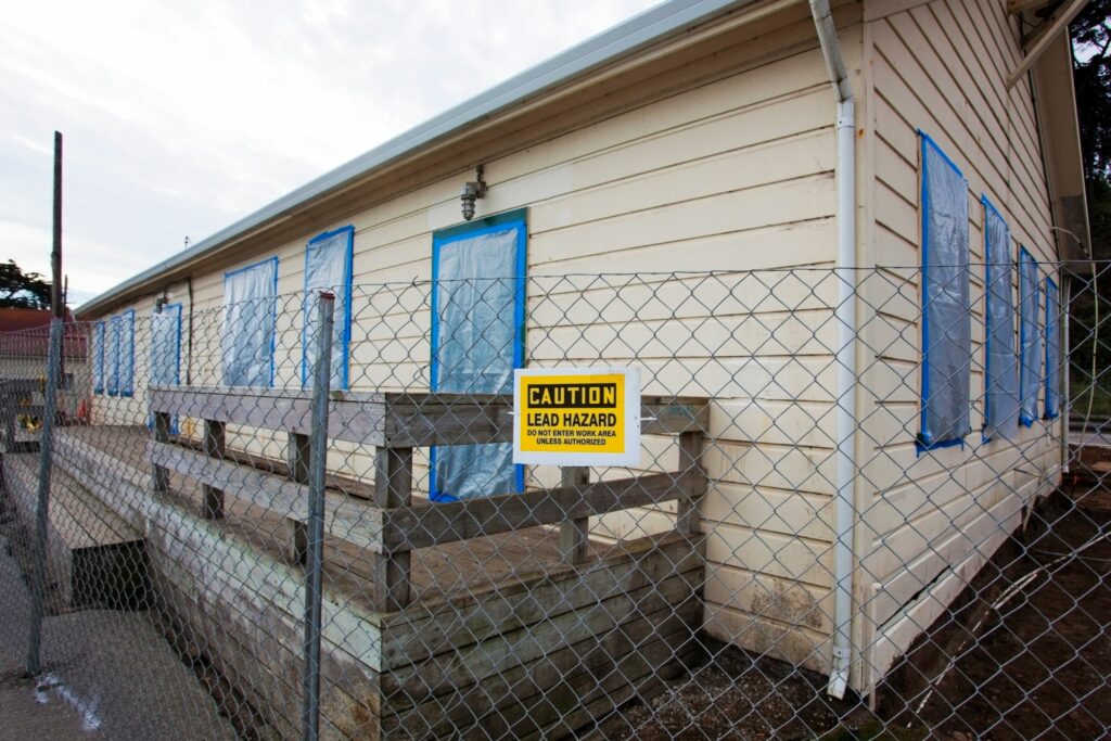 risk of lead around an older property with a metal fence