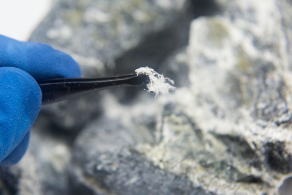 environmental testing closeup of asbestos